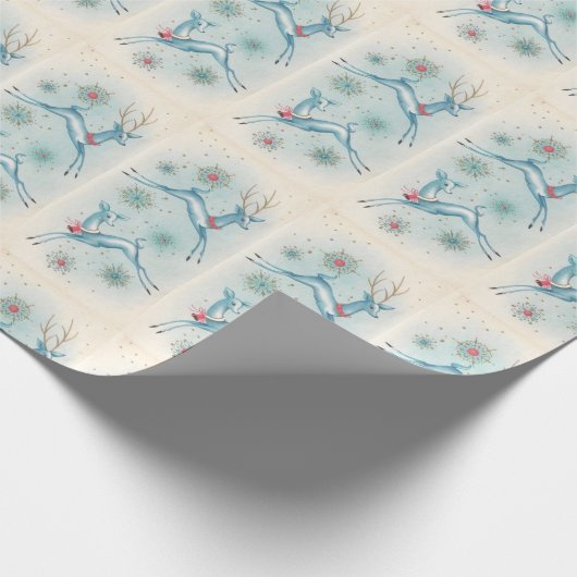 Weihnachten Mitte des Jahrhunderts Moderner Rentie Geschenkpapier (Ecke)