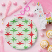 Weihnachten Mitte des Jahrhunderts Rote grüne Ster Pappteller (Party)