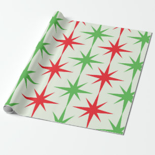 Weihnachten Mitte Jahrhundert Rot Grün Atomare Ste Geschenkpapier