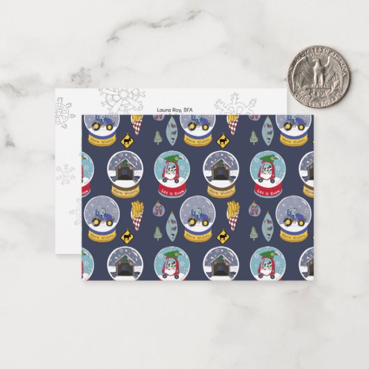 Weihnachten Mitteilungskarte (Vorderseite/Rückseite Beispiel)