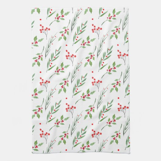 Weihnachten Mixed Botanical Pattern Küchentuch (Vertikal)