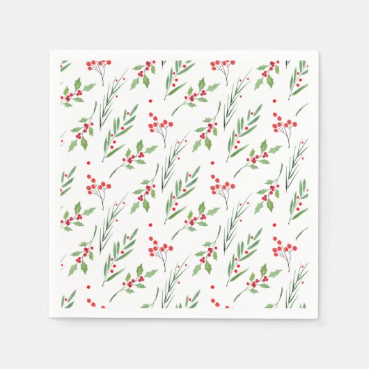 Weihnachten Mixed Botanische Muster Napkins Serviette (Vorderseite)