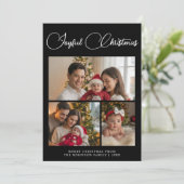 Weihnachten Modern 3 Familienfoto-Karte (Stehend Vorderseite)