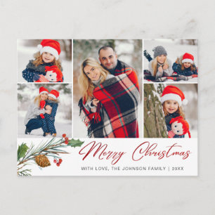 Weihnachten Modern 5 FOTO Collage Gruß Urlaub Postkarte