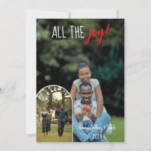 Weihnachten Modern Alle Freude Foto Personalisiert Karte