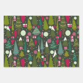 Weihnachten Modern Bäume vielseitig Geschenkpapier Set (Vorderseite)