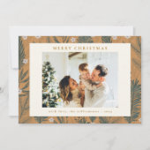 Weihnachten Modern Boho Botanische Grüne Zwei Foto (Vorderseite)