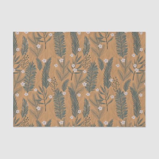 Weihnachten Modern Boho Botanische Vegetation Seidenpapier (Vorderseite)