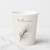 Weihnachten Modern Evergreen Tree Pine Needles Pappbecher (Rückseite)