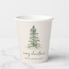Weihnachten Modern Evergreen Tree Pine Needles Pappbecher