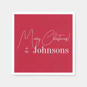 Weihnachten Modern Frohe Weihnachten Familienname Serviette