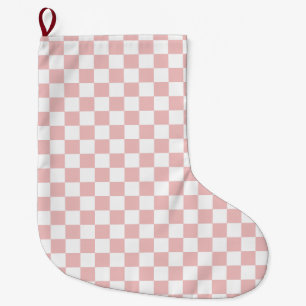 Weihnachten Modern Minimal Baby Rosa Schachbrett Großer Weihnachtsstrumpf