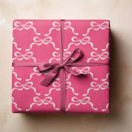 Weihnachten Modern Pink Holiday Bows Geschenkpapier Set