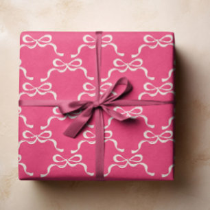 Weihnachten Modern Pink Holiday Bows Geschenkpapier Set