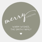 Weihnachten modern runder aufkleber (Vorderseite)