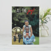 Weihnachten Moderne Alles Joy Foto Personalisiert Karte (Stehend Vorderseite)