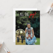 Weihnachten Moderne Alles Joy Foto Personalisiert Karte (Vorderseite/Rückseite Beispiel)