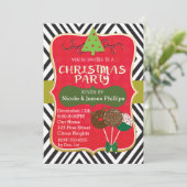 Weihnachten Moderne Bäume & Kuchen Pop Einladungen (Stehend Vorderseite)