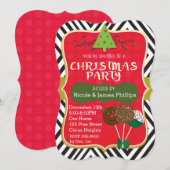 Weihnachten Moderne Bäume & Kuchen Pop Einladungen (Vorne/Hinten)