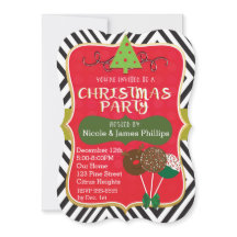 Weihnachten Moderne Bäume & Kuchen Pop Einladungen