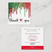 Weihnachten Moderne Drehbuch rosa Herz danke Quadratische Visitenkarte (Vorne/Hinten)