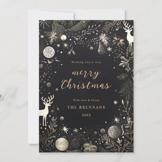 Weihnachten Moderne Elegante Festlich Schwarz Einz (Vorderseite)