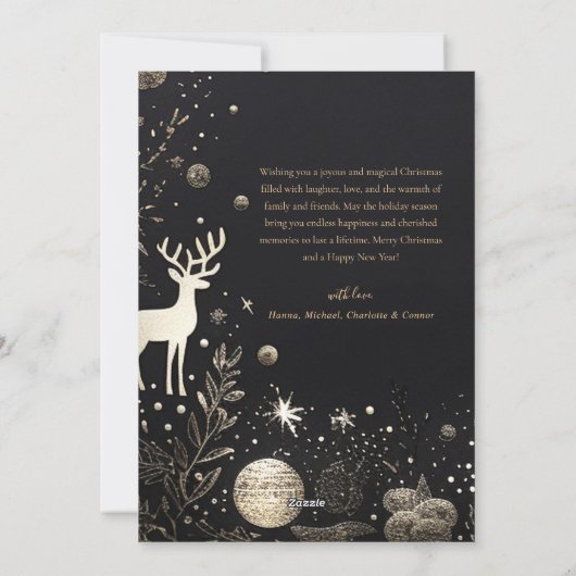 Weihnachten Moderne Elegante Festlich Schwarz Einz (Rückseite)