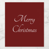 Weihnachten Moderne elegante Script Red Holiday Pa Weinetikett (Einzelnes Label)