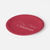 Weihnachten Moderne Familie Rot Frohe Weihnachten Pappteller (Schrägansicht)