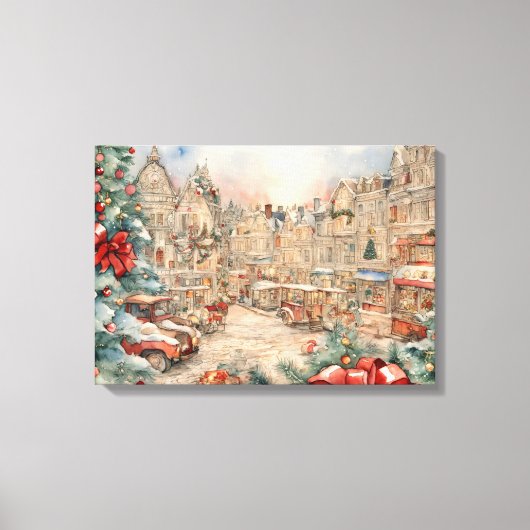 Weihnachten Moderne farbenfrohe Wrapped Art Canvas Leinwanddruck (Vorderseite)