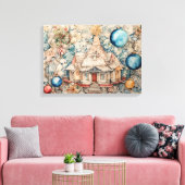 Weihnachten Moderne farbenfrohe Wrapped Art Canvas Leinwanddruck (Insitu (Wohnzimmer))