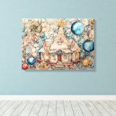 Weihnachten Moderne farbenfrohe Wrapped Art Canvas Leinwanddruck (Insitu (Holzboden))