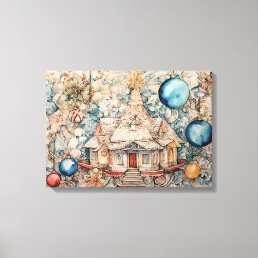 Weihnachten Moderne farbenfrohe Wrapped Art Canvas Leinwanddruck (Vorderseite)