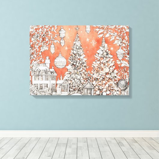Weihnachten Moderne farbenfrohe Wrapped Art Canvas Leinwanddruck (Insitu (Holzboden))