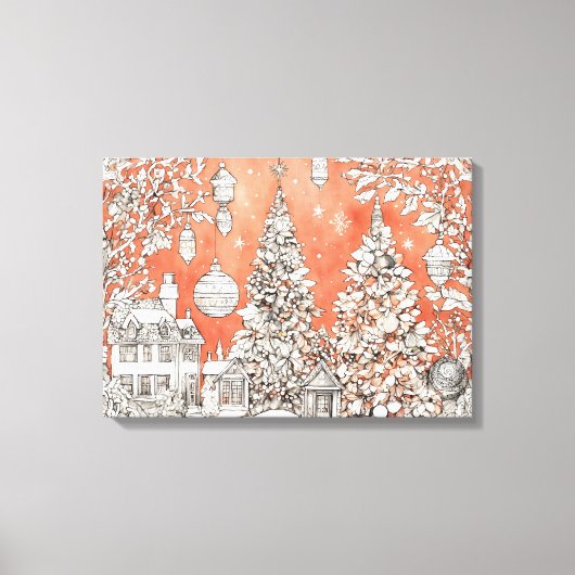 Weihnachten Moderne farbenfrohe Wrapped Art Canvas Leinwanddruck (Vorderseite)