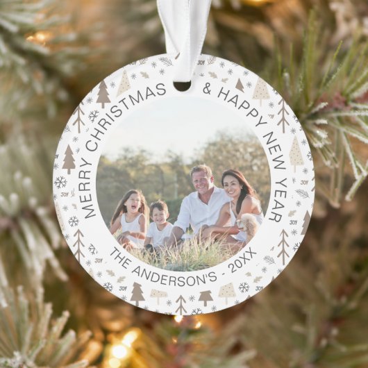 Weihnachten Moderne Fotovorlage Ornament (Baum)