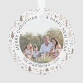 Weihnachten Moderne Fotovorlage Ornament (Rückseite)