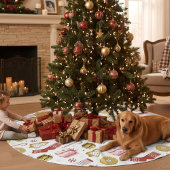 Weihnachten Moderne Girly Pink Cookies Strümpfe Ge Polyester Weihnachtsbaumdecke