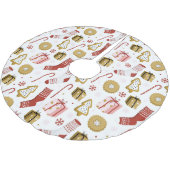 Weihnachten Moderne Girly Pink Cookies Strümpfe Ge Polyester Weihnachtsbaumdecke (Schrägansicht)