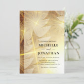 Weihnachten Moderne Goldbäume Christlich Hochzeit Einladung (Stehend Vorderseite)