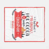 Weihnachten - Moderne grafische Typografie Fleecedecke (Vorderseite (Horizontal))