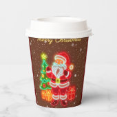 Weihnachten Moderne Neon Holiday Collection Pappbecher (Rückseite)