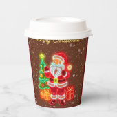 Weihnachten Moderne Neon Holiday Collection Pappbecher (Vorderseite)