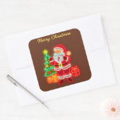 Weihnachten Moderne Neon Holiday Collection Quadratischer Aufkleber (Umschlag)