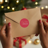 Weihnachten Moderne Rote Familie Runder Aufkleber