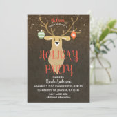 Weihnachten Moderne Rustikale Winterfest im Hirsch Einladung (Stehend Vorderseite)