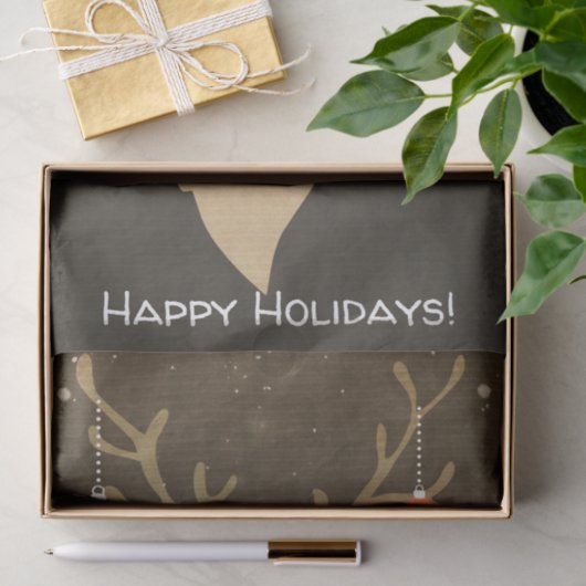 Weihnachten Moderne Rustikale Winterfest im Hirsch Seidenpapier (Geschenk)