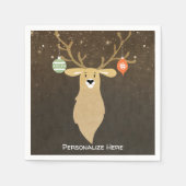 Weihnachten Moderne Rustikale Winterfest im Hirsch Serviette (Vorderseite)