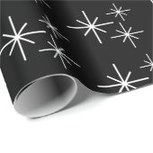 Weihnachten Moderne Schneeflocken Schwarz-weiß Geschenkpapier (Rolleneckpunkt)