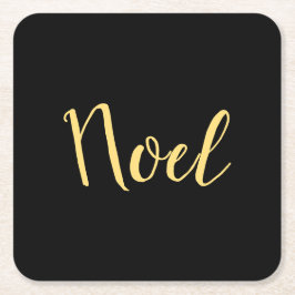 WEIHNACHTEN Moderner Chic Holiday Script Schwarzer Rechteckiger Pappuntersetzer